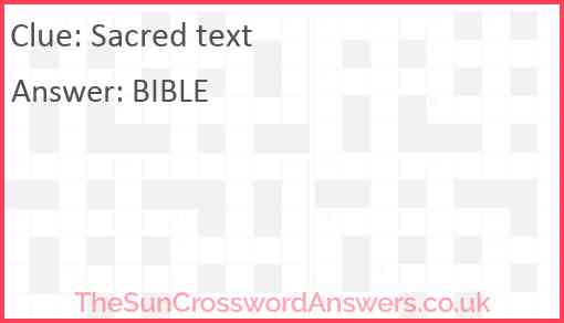 Sacred text Answer