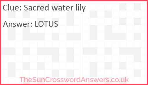 Sacred water lily Answer