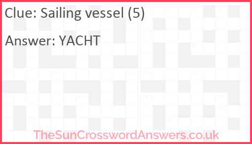 Sailing vessel (5) Answer