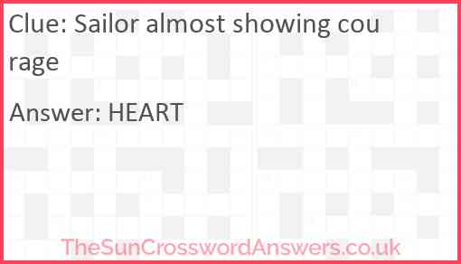 Sailor almost showing courage Answer