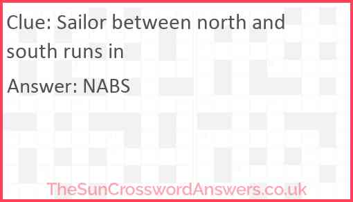 Sailor between north and south runs in Answer