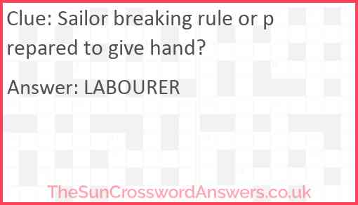 Sailor breaking rule or prepared to give hand? Answer