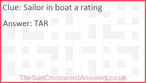 Sailor in boat a rating Answer