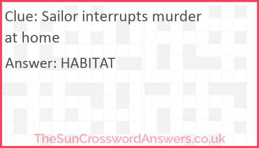 Sailor interrupts murder at home Answer