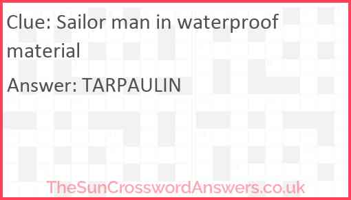 Sailor man in waterproof material Answer