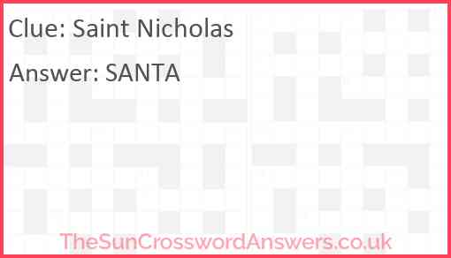 Saint Nicholas Answer