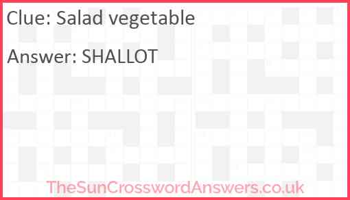 Salad vegetable Answer