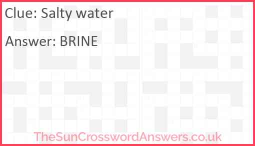 Salty water Answer