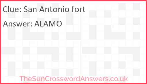 San Antonio fort Answer