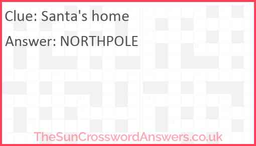 Santa's home Answer