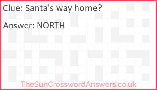Santa's way home? Answer