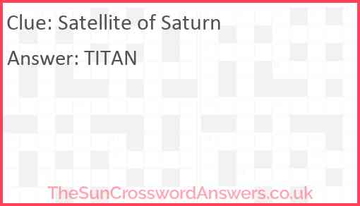 Satellite of Saturn Answer