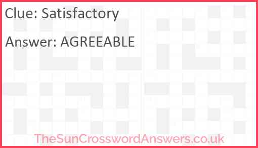 Satisfactory Answer