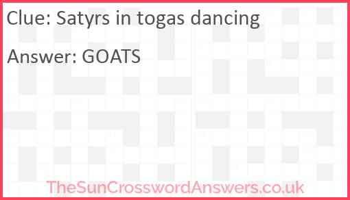 Satyrs in togas dancing Answer