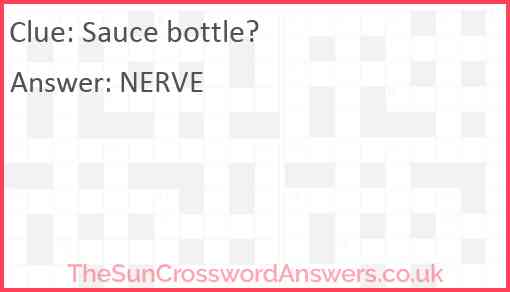 Sauce bottle? Answer