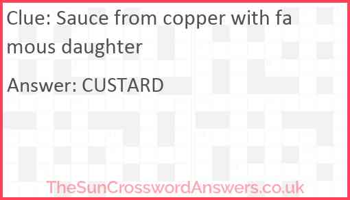 Sauce from copper with famous daughter Answer
