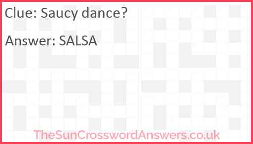 Saucy dance? Answer