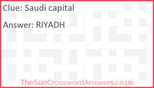 Saudi capital Answer