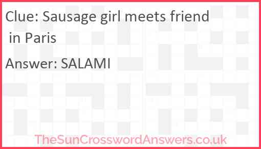 Sausage girl meets friend in Paris Answer