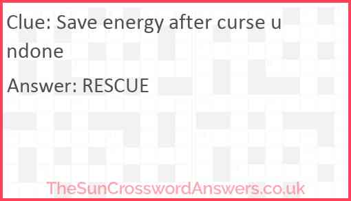 Save energy after curse undone Answer