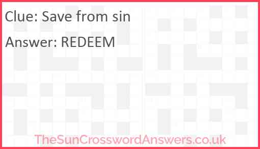 Save from sin Answer