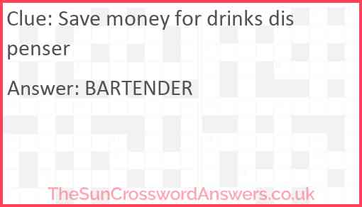 Save money for drinks dispenser Answer