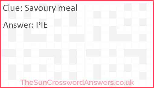 Savoury meal Answer