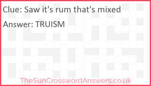 Saw it's rum that's mixed Answer