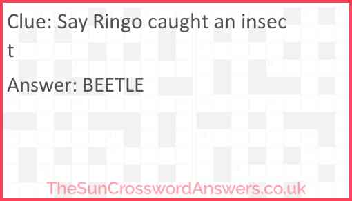 Say Ringo caught an insect Answer
