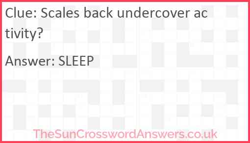 Scales back undercover activity? Answer