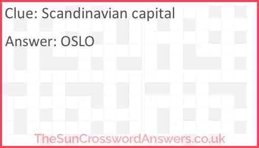 Scandinavian capital Answer