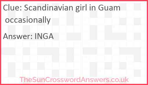 Scandinavian girl in Guam occasionally Answer