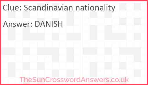 Scandinavian nationality Answer