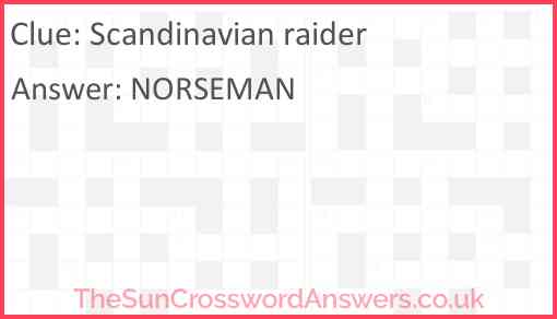 Scandinavian raider Answer