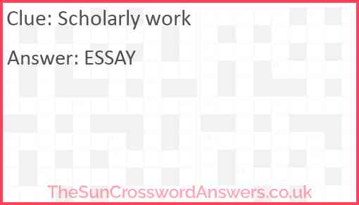 Scholarly work Answer