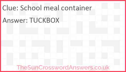 School meal container Answer