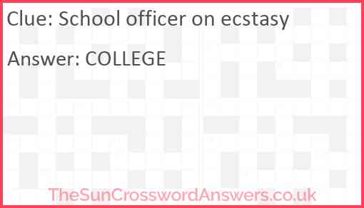 School officer on ecstasy Answer
