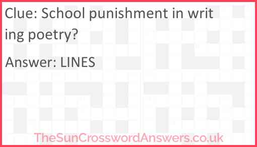 School punishment in writing poetry? Answer