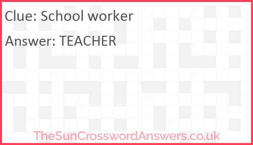 School worker Answer