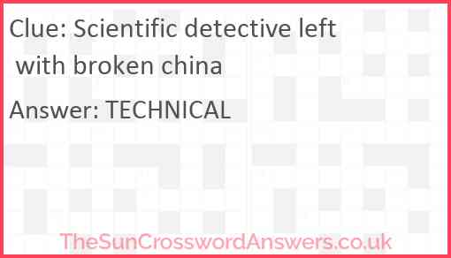 Scientific detective left with broken china Answer