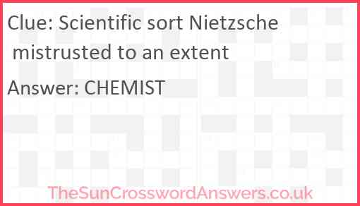 Scientific sort Nietzsche mistrusted to an extent Answer