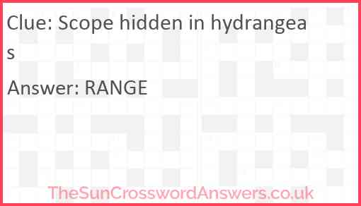 Scope hidden in hydrangeas Answer