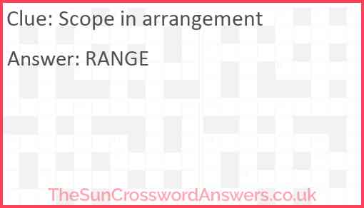 Scope in arrangement Answer