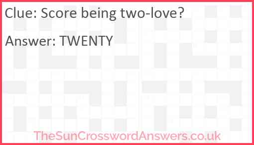 Score being two-love? Answer