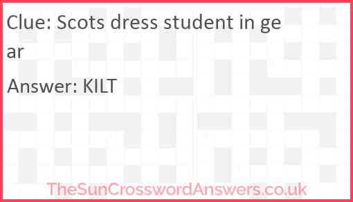 Scots dress student in gear Answer