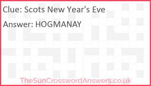 Scots New Year's Eve Answer