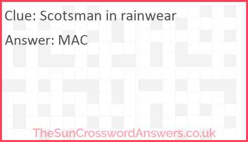 Scotsman in rainwear Answer
