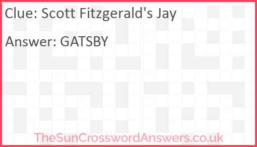 Scott Fitzgerald's Jay Answer