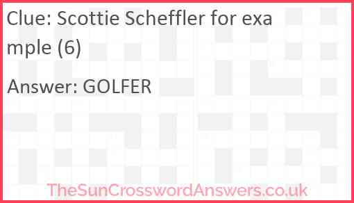 Scottie Scheffler for example (6) Answer