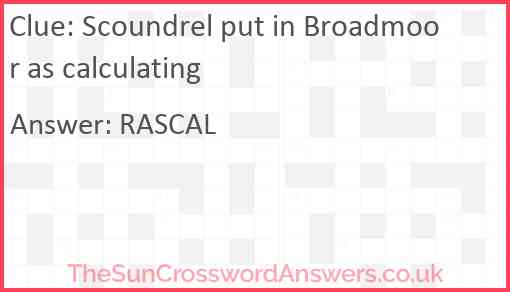 Scoundrel put in Broadmoor as calculating Answer